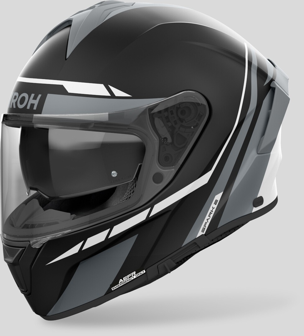 Мото кацига Airoh Spark 2 Spinner, големина L, црна сива бела