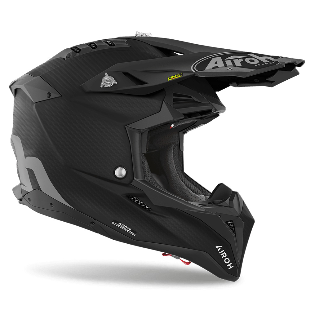 Helmetë motocross Airoh Aviator 3 Carbon, madhësia XS, matt black dhe gri e errët
