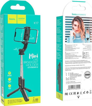 Tripod mini për telefon HOCO K17, i tërheqshëm, me telekomandë, i zi