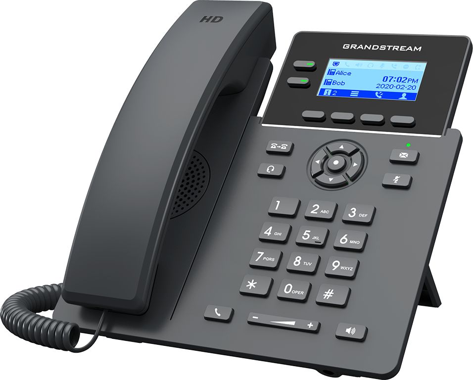 Telefoni IP GrandStream GRP2602W, Wi-Fi, konferenca 5 pjesëmarrës, i zi