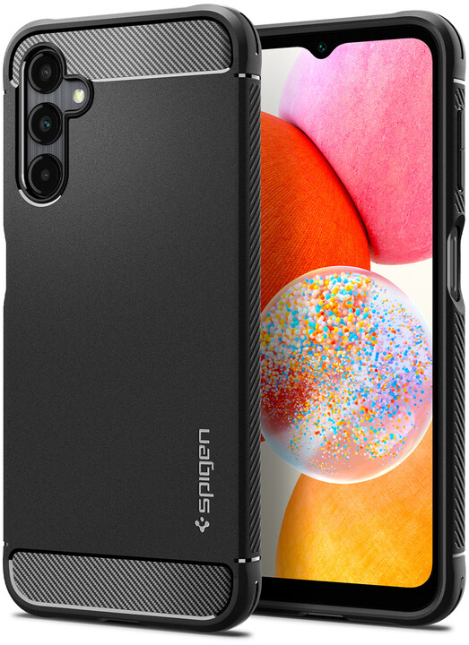 Mbrojtëse Spigen Rugged Armor për Samsung Galaxy A14 4G, e zezë