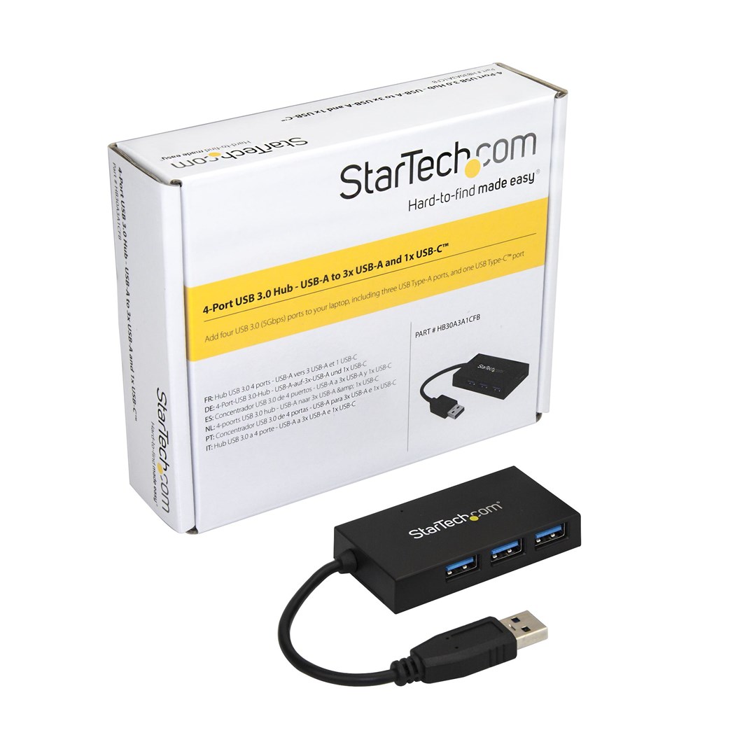 Qendër USB StarTech, 4 porte, USB-A/USB-C, 5Gbps, e zezë
