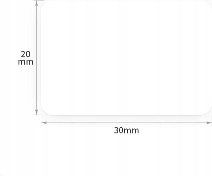 Rrotull etiketa Niimbot R, 30x20mm, 320 copë, të bardha