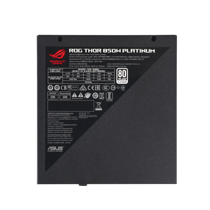 Извор на енергија ASUS ROG THOR 850W Platinum II, 20+4 pin ATX, 850 W
