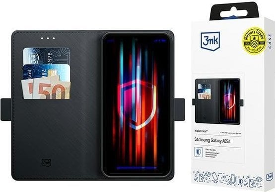 Këllëf portofol 3MK për Samsung Galaxy A05s, me magnet, me qëndërse, i zi