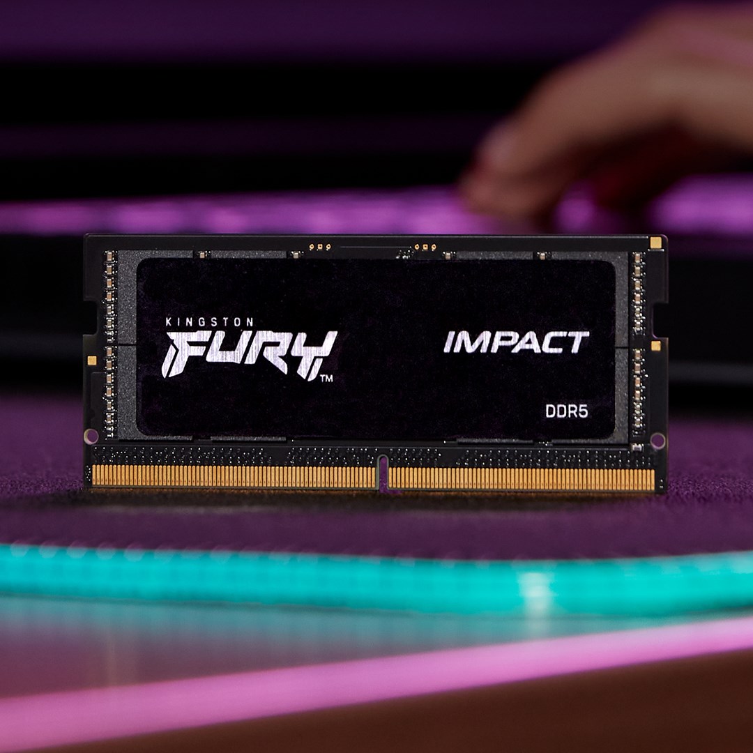 Memorie Kingston FURY Impact 16GB DDR5, 4800MT/s, SODIMM CL38, e zezë
