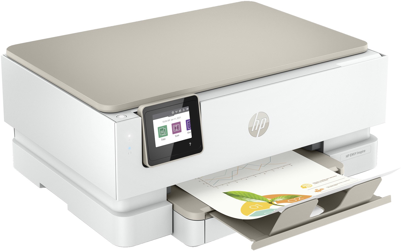 Printer multifunksional HP Inspire 7220e, Inkjet termal, bezhë