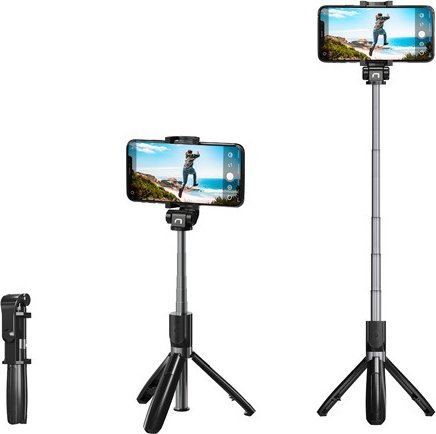 Shkop për selfie Natec WIRELESS TRIPOD ALVITO BT 4.0, i zi