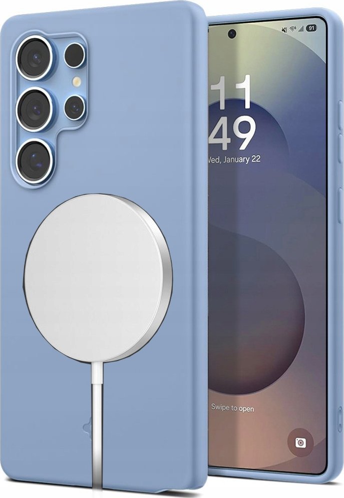 Mbulesë telefoni Spigen Silicone Fit MagSafe Samsung Galaxy S25 Ultra, silikoni, Sapphire Blue