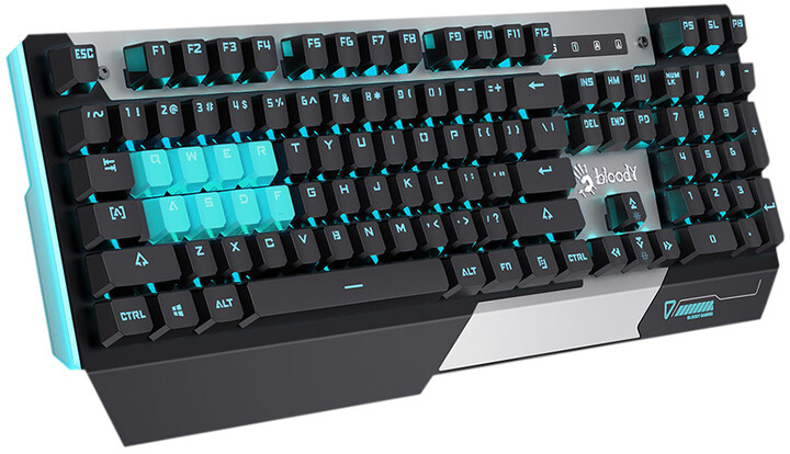 Tastierë A4Tech Bloody B865, LK Optic Blue, CZ, e zezë / argjendtë