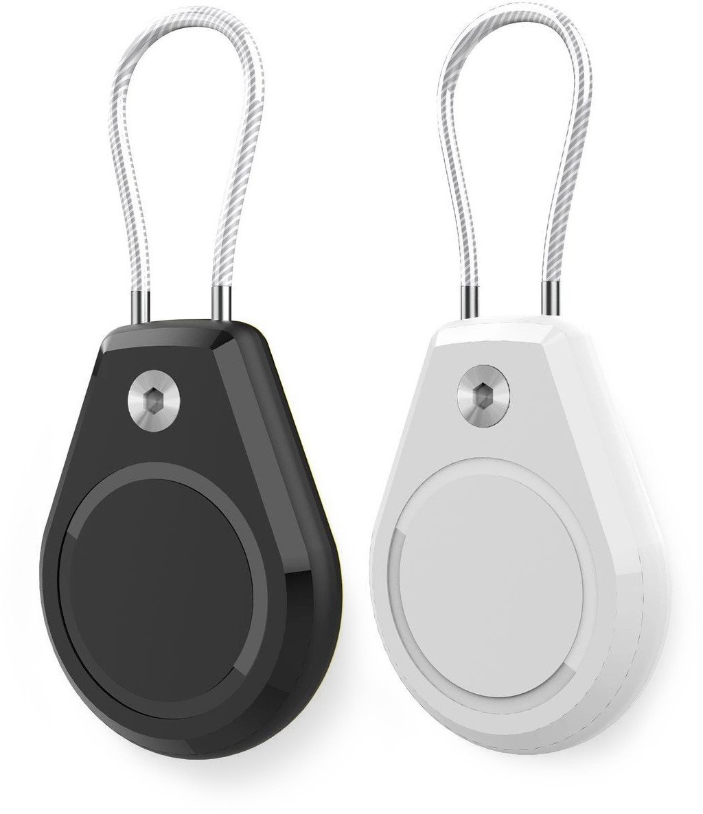 Kuti mbrojtëse Hurtel për Apple AirTag, paketim 2 copë, rezistente ndaj ujit IPX8, e zezë dhe e bardhë