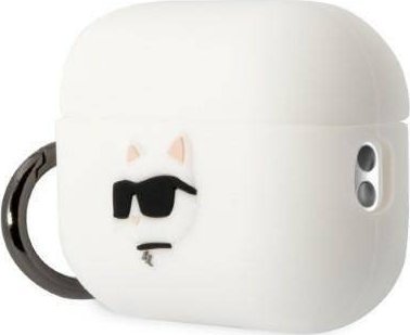 Mbulesë Karl Lagerfeld KLAP2RUNCHH për Apple AirPods Pro 2, silikon, e bardhë