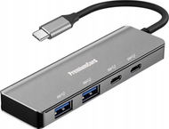 USB hub PremiumCord USB C, 2x USB 3.2 C, 2x USB 3.2 A 5Gbps, alumin gri