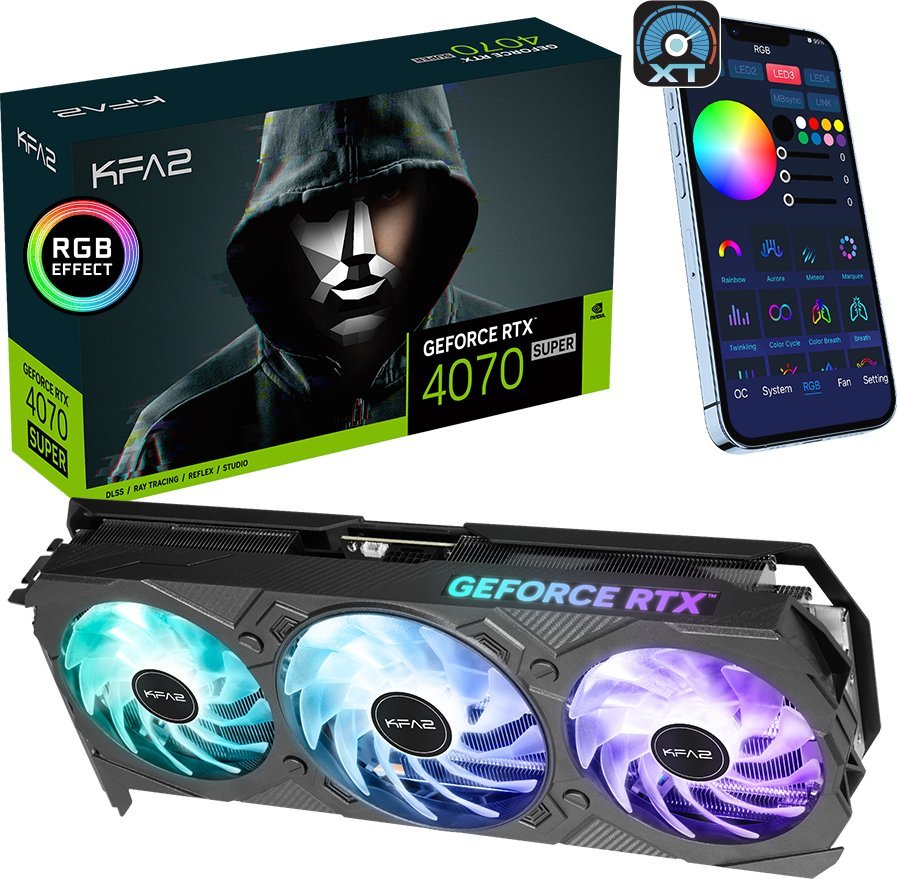 Kartelë grafike KFA2 GeForce RTX 4070 SUPER EX Gamer 1-Click OC 12GB GDDR6X