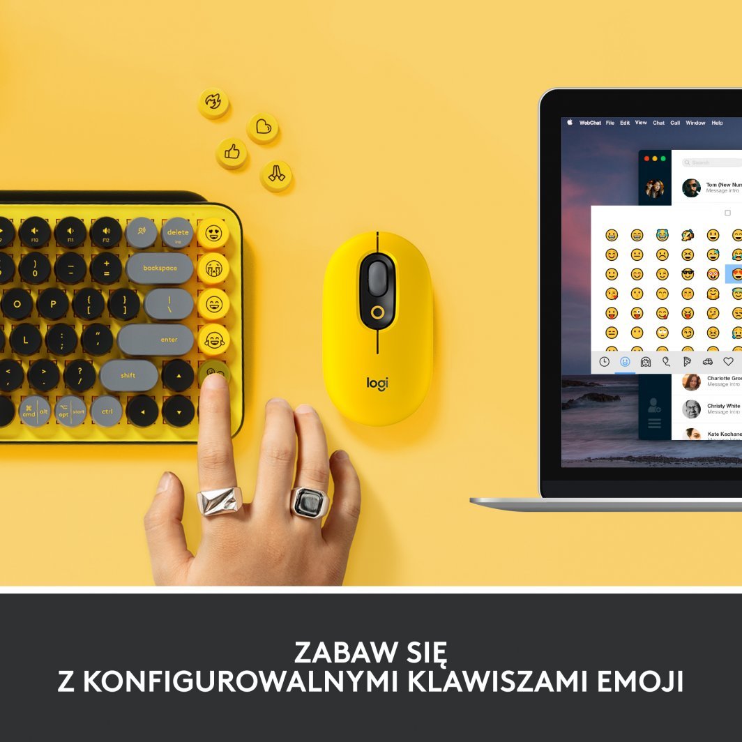 Tastierë Logitech POP Keys (920-010735), e zezë/ verdhë