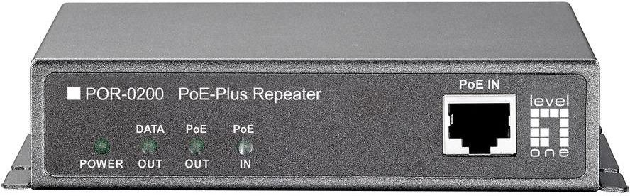 Рипитер PoE LevelOne POR-0200, продолжување Ethernet, без конфигурирање, црн