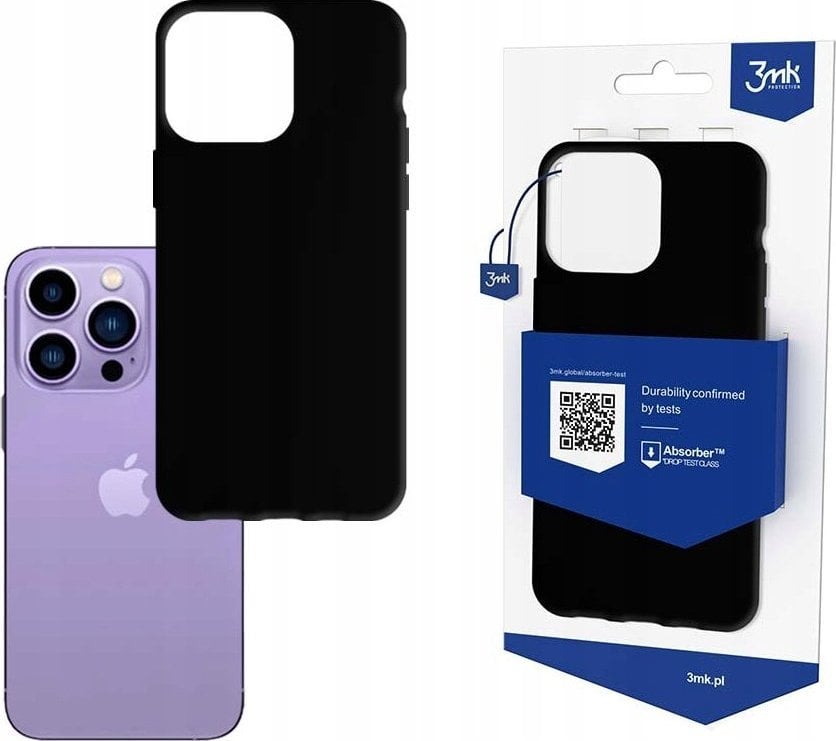 Mbulesë telefoni 3MK Matt Case për iPhone 14 Pro, TPU, mat, e zezë