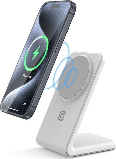 Karikues wireless 2 në 1 Crong Charger, MagSafe për iPhone dhe AirPods, i zi