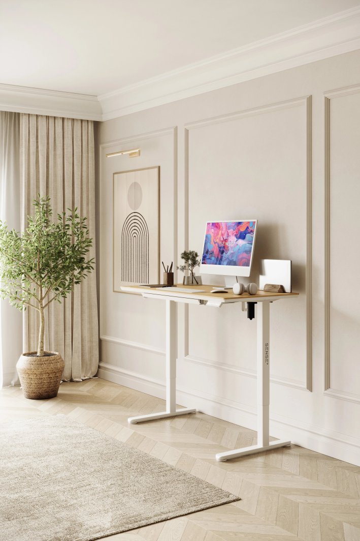 Tavolinë SENSE7 Newai Bamboo, e kaftë/ bardhë