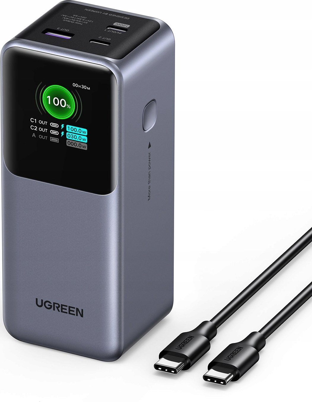 Powerbank Ugreen 20000mAh, 130W, karikim i shpejtë, gri