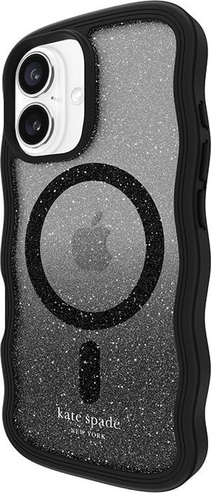 Mbulesë telefoni Kate Spade New York Wavy Nightfall MagSafe, për iPhone 16, e zezë