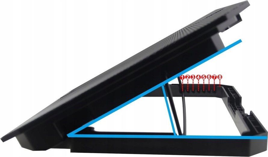 Stand ftohës për laptop Techly, deri 17", 2 ventilatorë, i zi