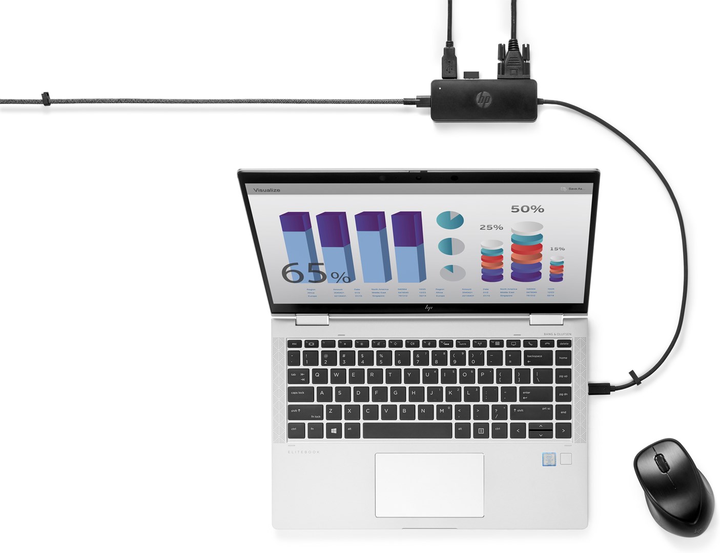 Qendër lidhjeje HP USB-C Travel Hub G2, USB-C, HDMI, VGA, e zezë 