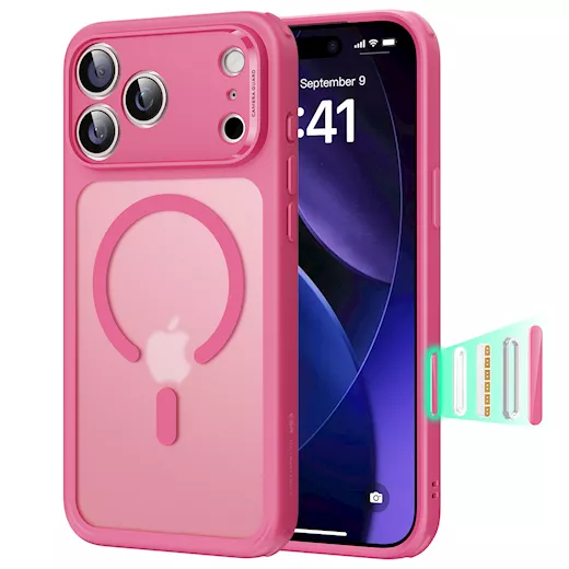 Mbrojtëse hibride për iPhone 17 Pro Max ESR, rozë