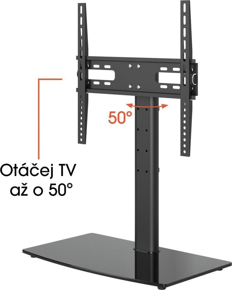 Qëndrim dyshemeje për TV Vogel's MS 3085, 32-65", rrotullim 50°, i zi