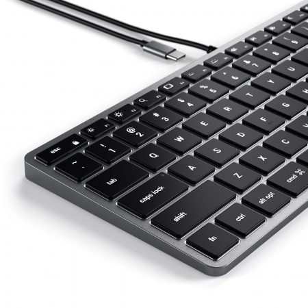 Тастатура Satechi Slim W1 USB-C Backlit – US, сива