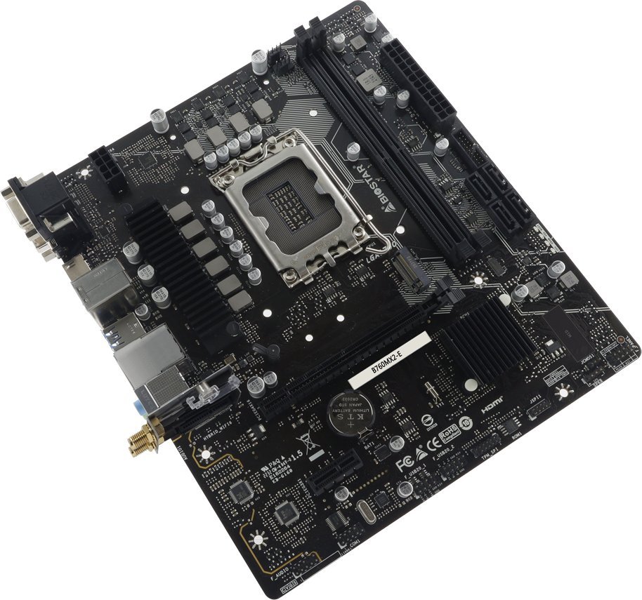 Pllakë amë Biostar B760MX2-E, DDR5, PCIe 4.0 M.2, e zezë