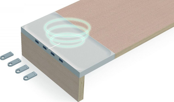 Mbështetëse prej druri për monitor POUT Eyes9, e bardhë