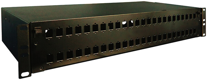 Oптичка фиока Solarix 19", 2U, BK, RAL 9005, фиока на извлекување, без предна