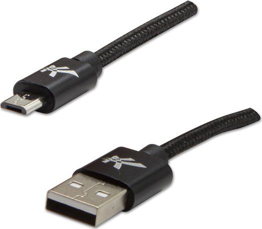 Kabllo USB Logo USB A në microUSB, 2m, 1A, e zezë