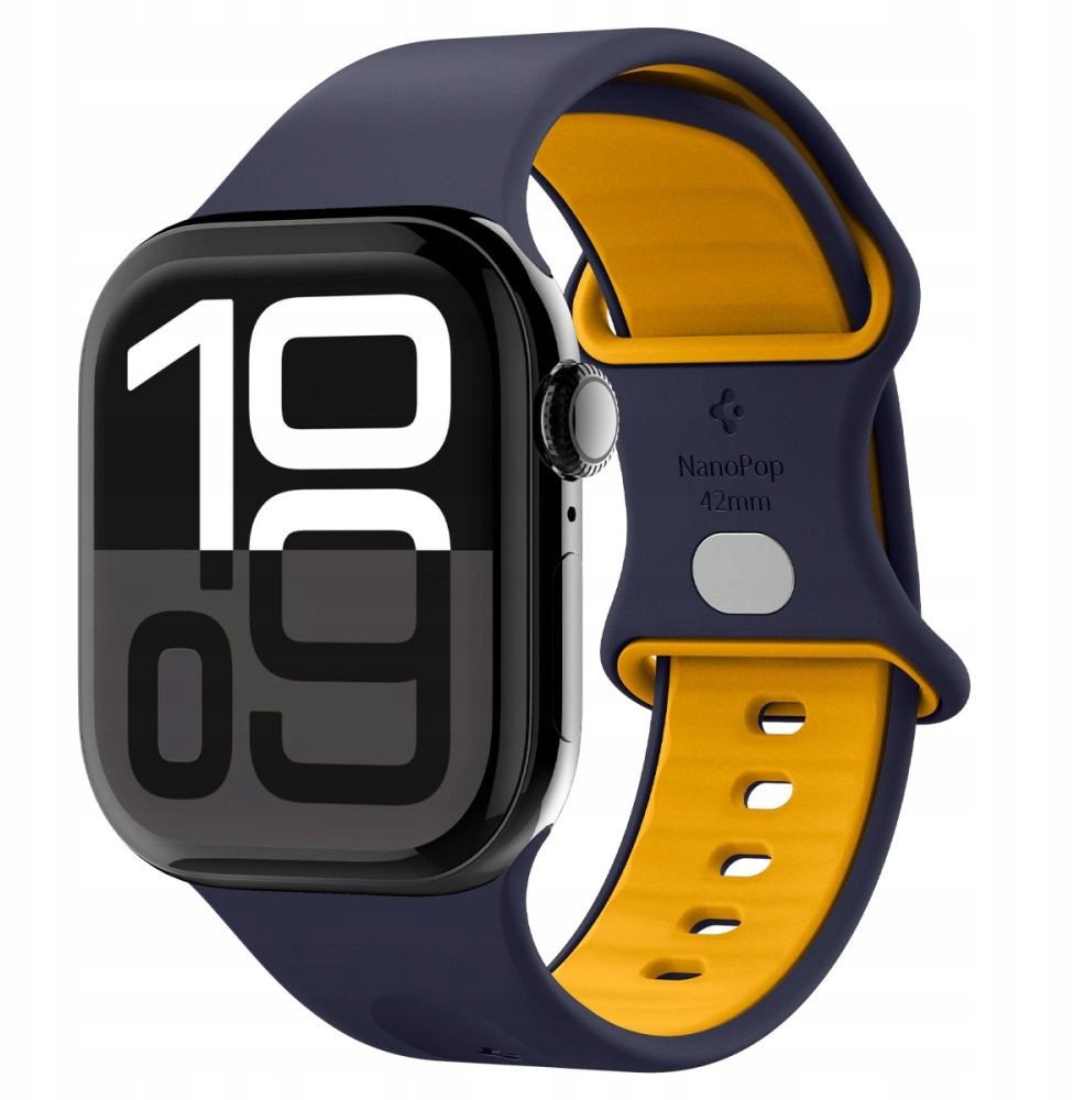 Rrip ore Spigen Nano Pop për Apple Watch 6 7 8 9 10 SE, 40 41 42mm, silikon, blu