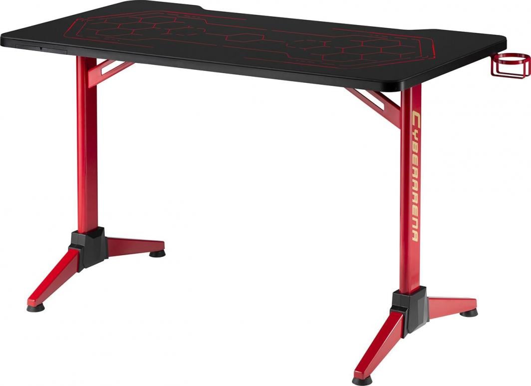 Tavolinë gaming Maclean RS163, 120 x 60 cm, LED RGB, e zezë