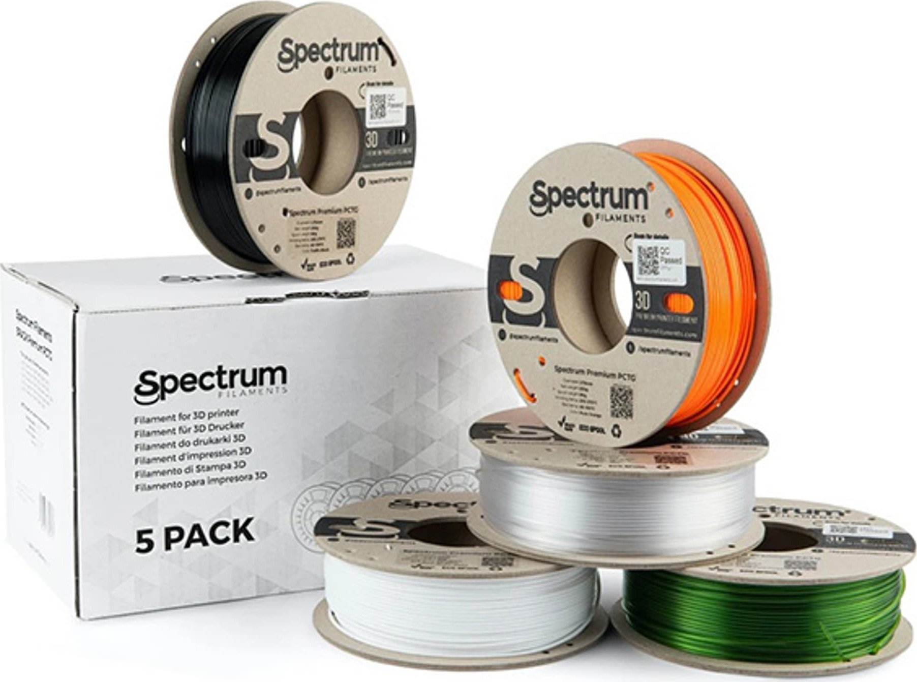 Filament 3D Spectrum Premium PCTG, 1.75mm, set 5x250g, miks ngjyrash