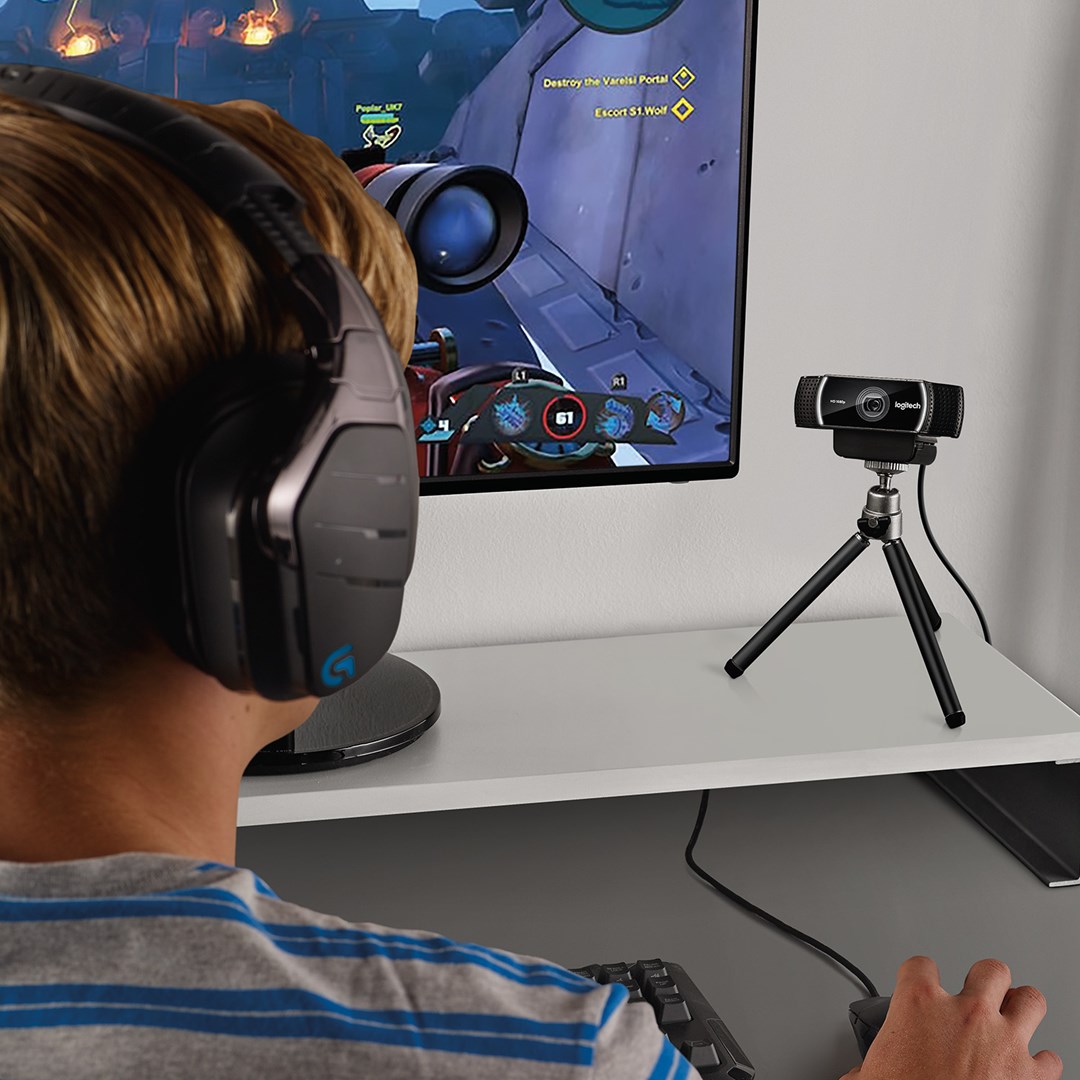 Kamerë Logitech C922, 1080p 60FPS, Auto-focus, e zezë