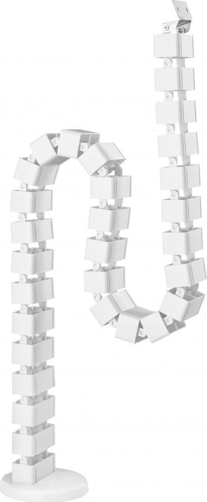 Organizues kabllosh Powerton, mbulesë e rregullueshme, 1.3 m, e bardhë