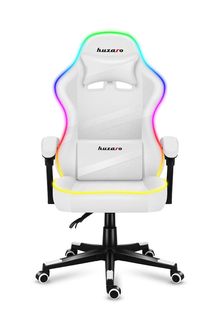 Karrige lojërash Huzaro Force 4.4 RGB, 130kg, e bardhë