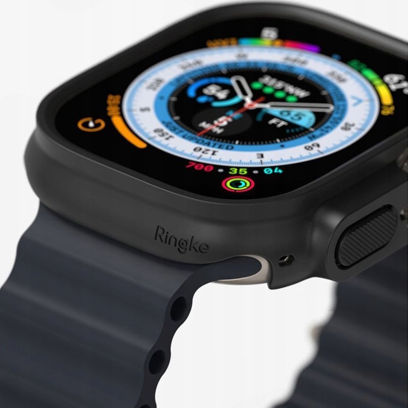 Kornizë mbrojtëse Ringke Slim për Apple Watch Ultra 49mm, set 2 copë, transparente dhe e zezë matte
