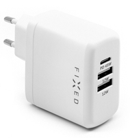 Karikues FIXED, USB-C, 2xUSB, PD, 45W, i bardhë