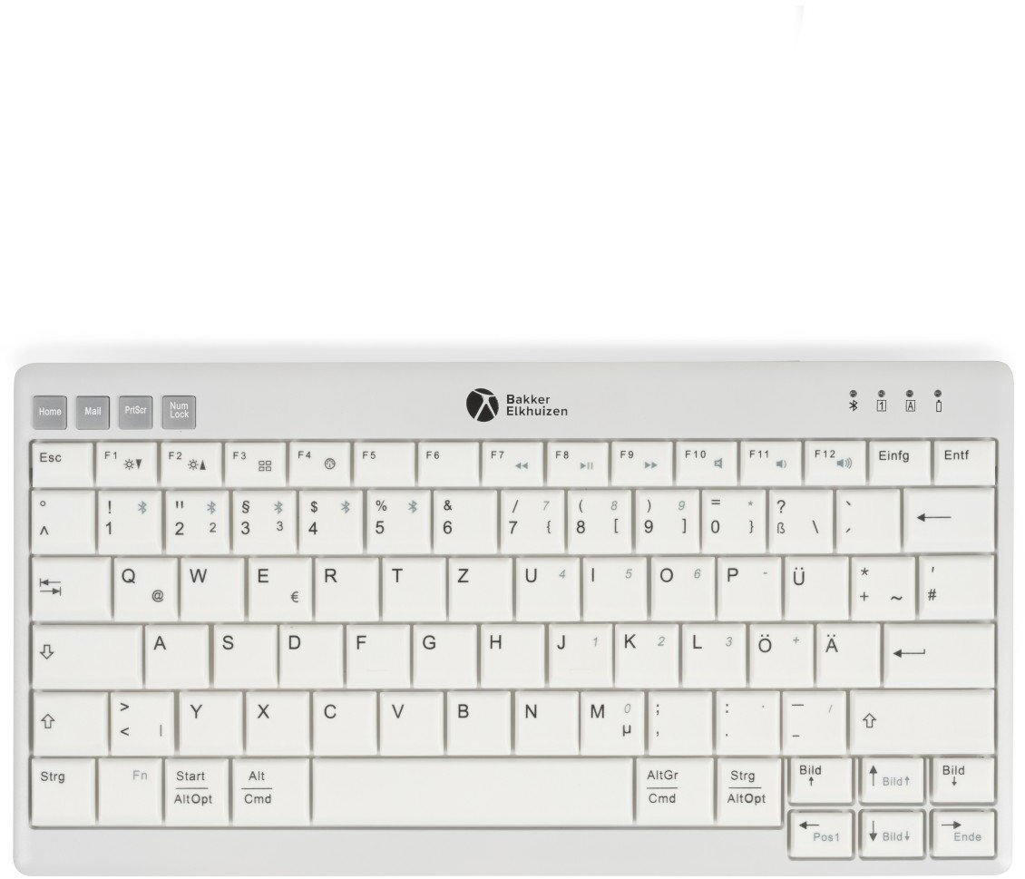 Tastierë BakkerElkhuizen UltraBoard 950 V2, wireless USB Bluetooth, kompakte, e zezë