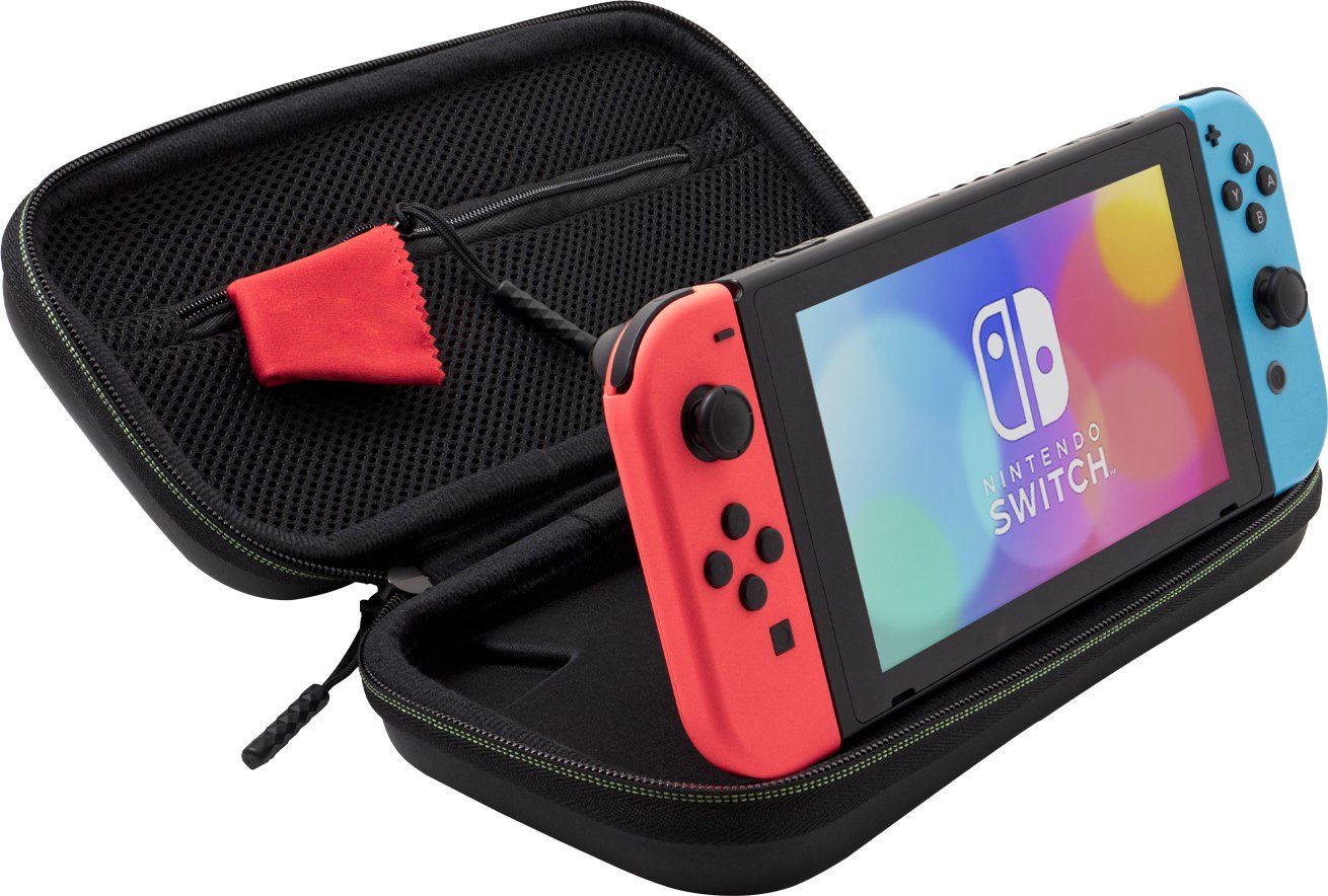 Kuti udhëtimi PDP Travel Plus 1-Up, për Nintendo, Glow in the Dark, e zezë