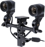 Mbajtëse dyfishe për llamba dhe çadër Massa SB996, për studio fotografike, e zezë