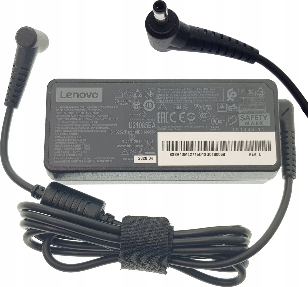 Adapter karikues Lenovo AC 65W, lidhje rrethore, i zi