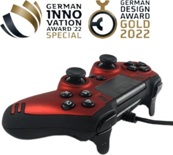 Gamepad Lexip SteelPlay Slim Pack, me kabllo, për PS4 dhe PC, e kuqe Ruby