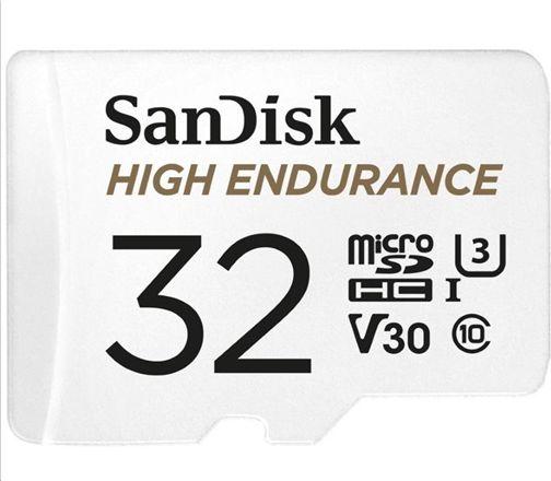 Kartë memorie SanDisk High Endurance MicroSDHC, 32 GB, klasa 10, UHS-I / U3 A1, V30