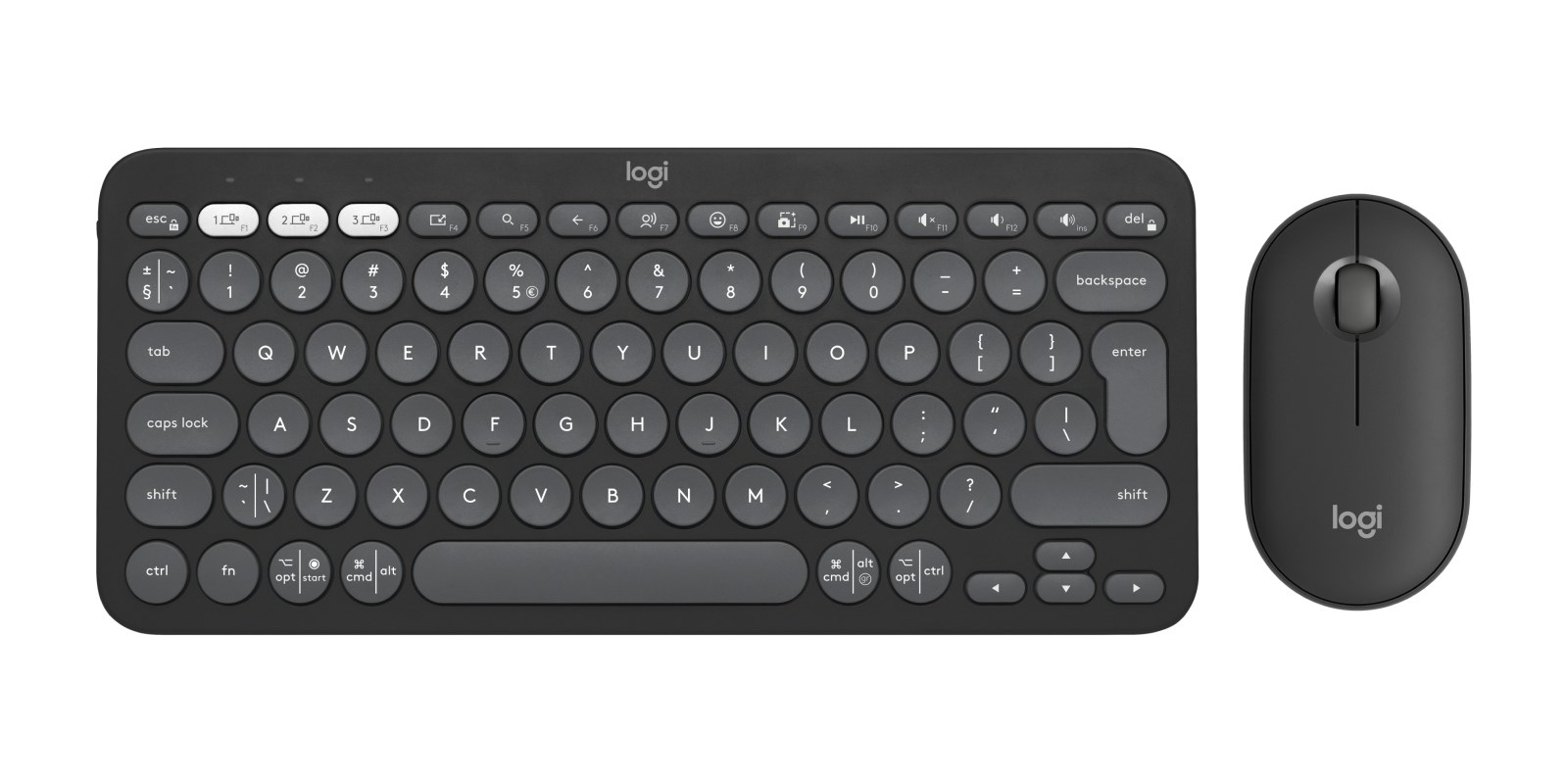 Комплет Logitech, тастатура Pebble Keys 2 K380s + глушец Pebble M350s Комплет Logitech, тастатура Pebble Keys 2 K380s + глушец Pebble M350s