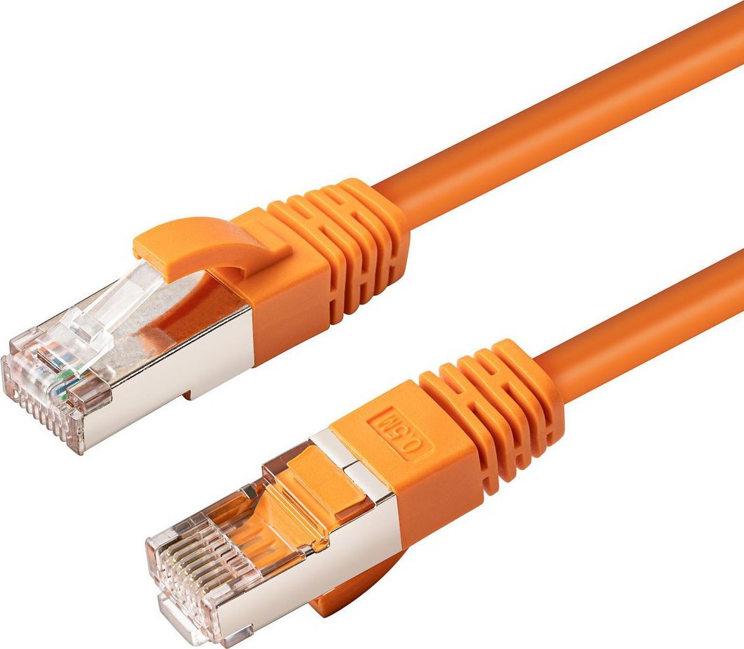 Kabllo rrjeti MicroConnect CAT6A S/FTP, 0.5m, LSZH, portokalli